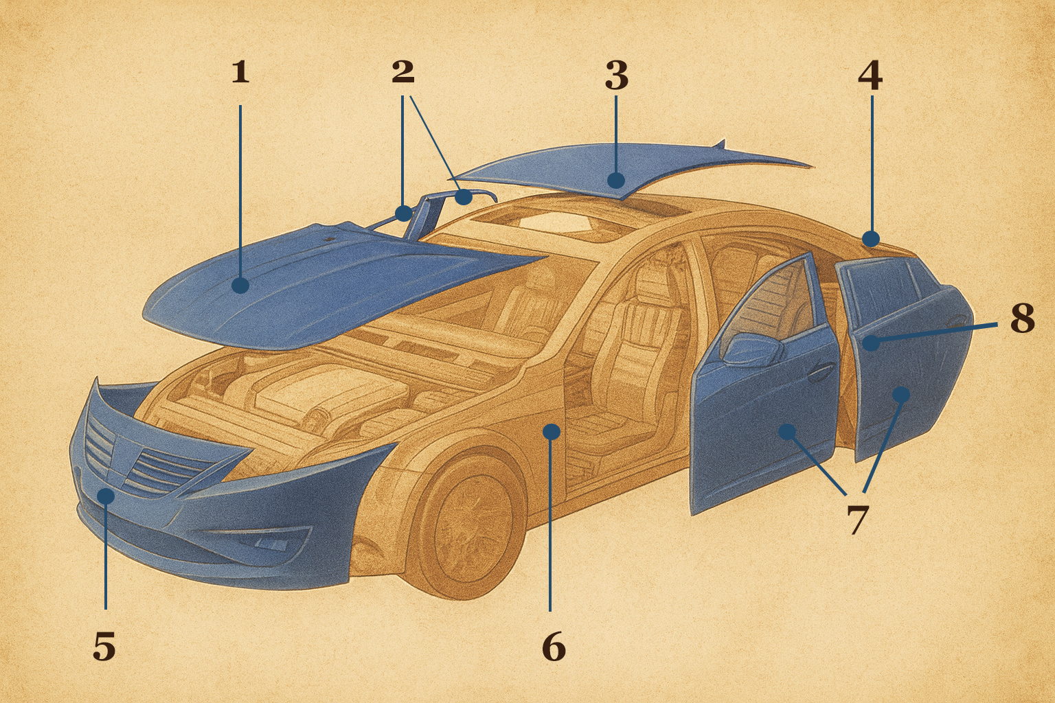 Осмотр внешних элементов